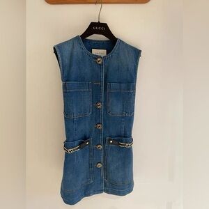 Authentic Gucci Indigo Denim Sleeveless Jacket